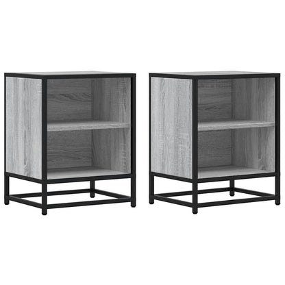 Bedside Cabinets 2 pcs Grey Sonoma 40x31x50 cm Engineered Wood and Metal