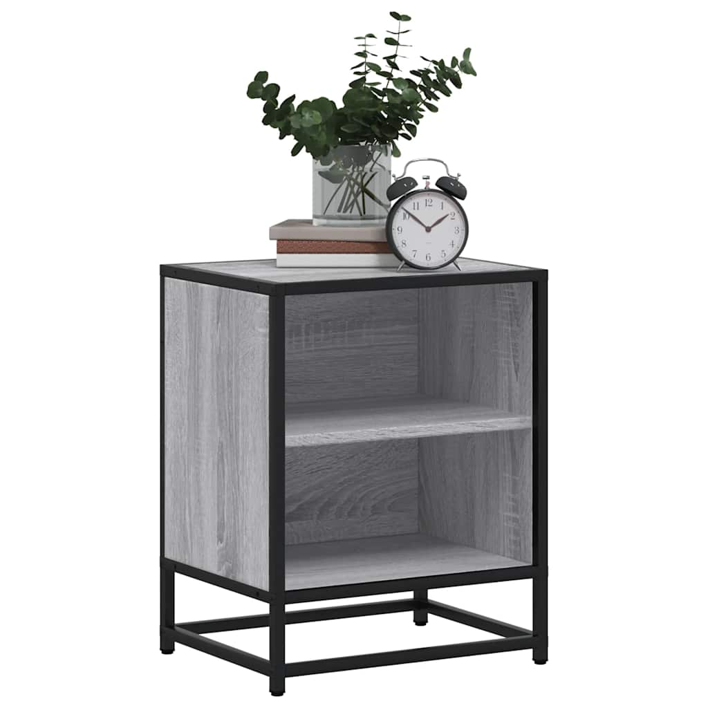 Bedside Cabinets 2 pcs Grey Sonoma 40x31x50 cm Engineered Wood and Metal