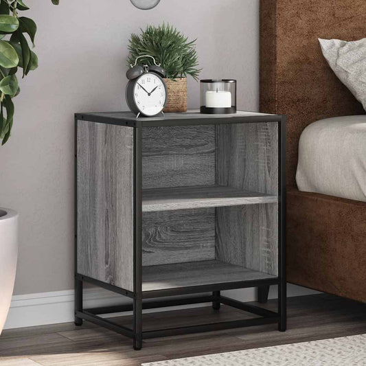 Bedside Cabinets 2 pcs Grey Sonoma 40x31x50 cm Engineered Wood and Metal