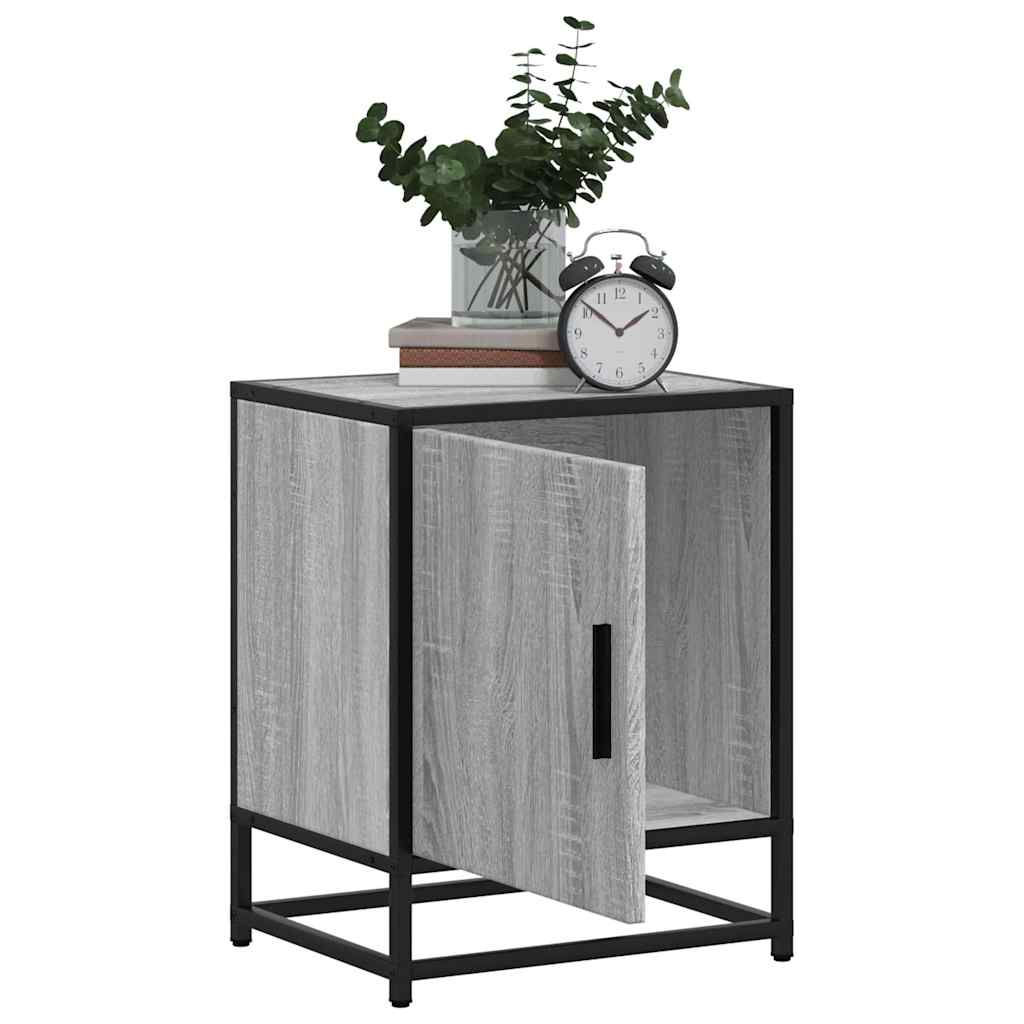 Bedside Cabinets 2 pcs Grey Sonoma 40x31x50 cm Engineered Wood and Metal