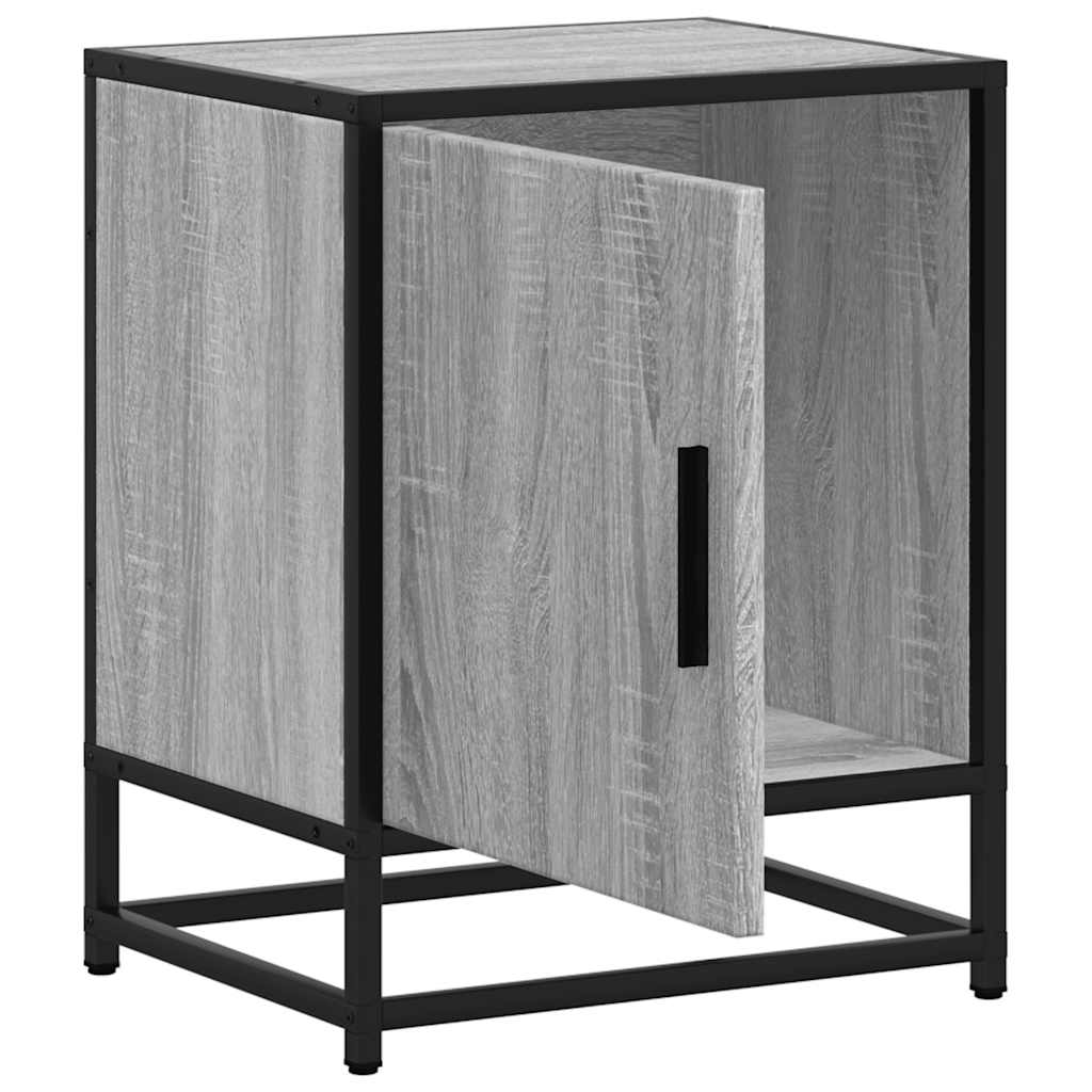 Bedside Cabinets 2 pcs Grey Sonoma 40x31x50 cm Engineered Wood and Metal