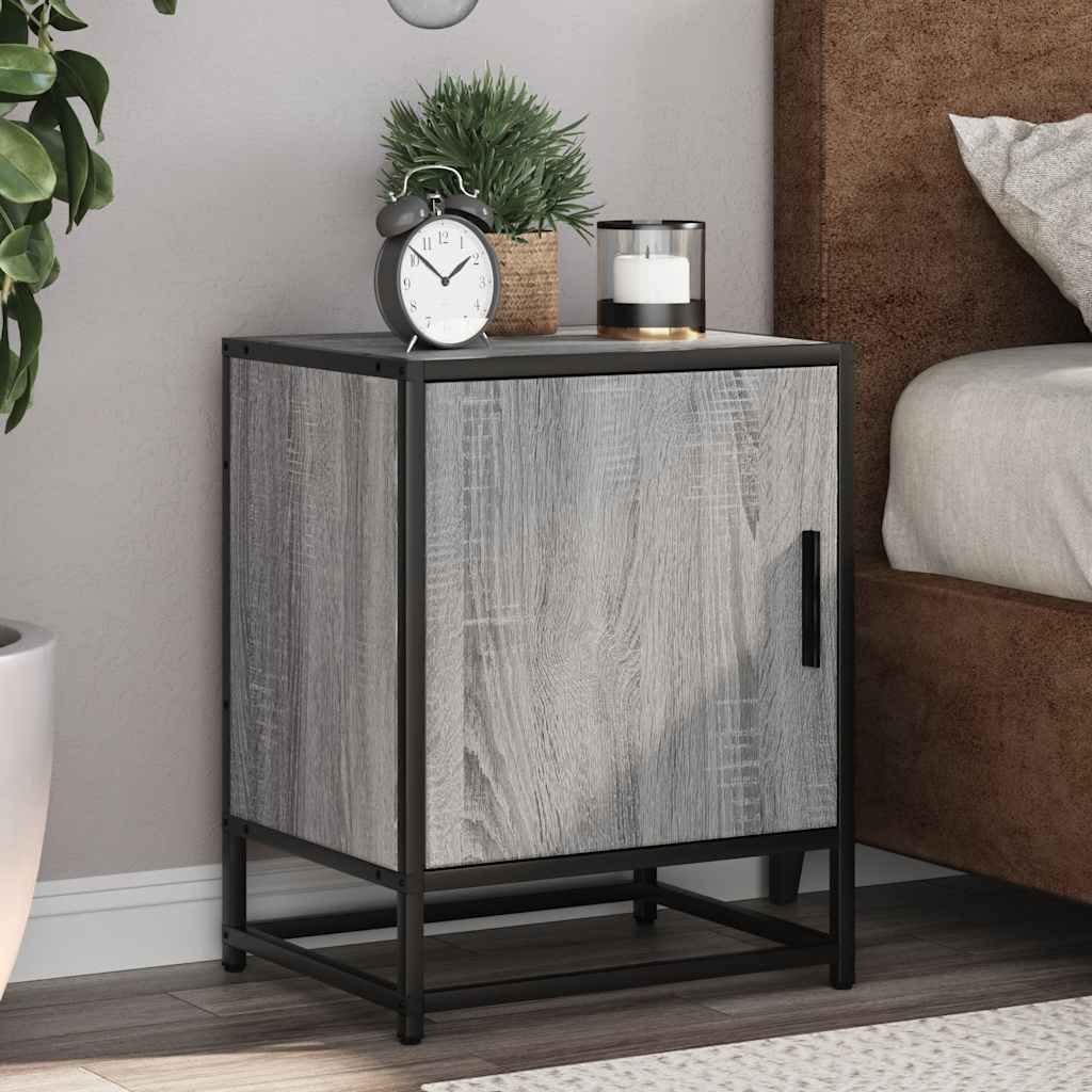 Bedside Cabinets 2 pcs Grey Sonoma 40x31x50 cm Engineered Wood and Metal