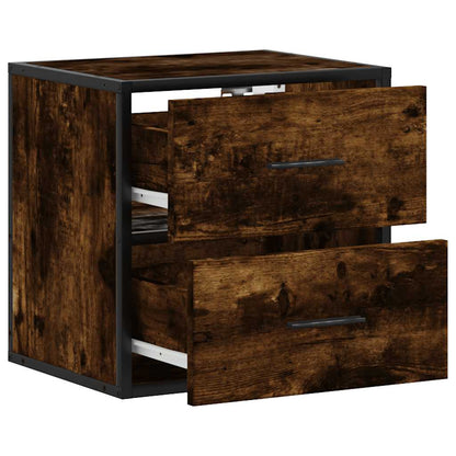 Wall-mounted Bedside Cabinet Smoked Oak 40x31x39.5 cm