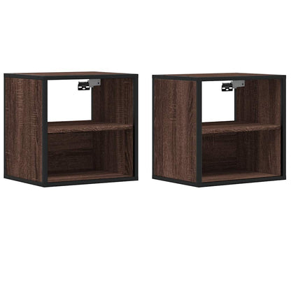 Wall-mounted Bedside Cabinets 2 pcs Brown Oak 40x31x39.5 cm