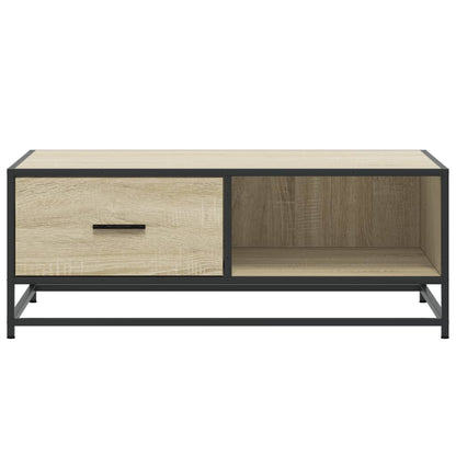 Coffee Table Sonoma Oak 90x57x35 cm Engineered Wood and Metal