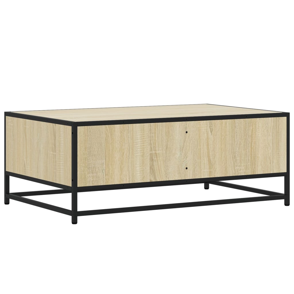 Coffee Table Sonoma Oak 90x57x35 cm Engineered Wood and Metal