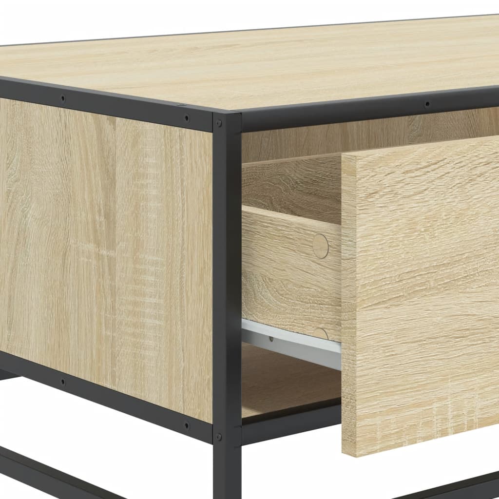 Coffee Table Sonoma Oak 90x57x35 cm Engineered Wood and Metal