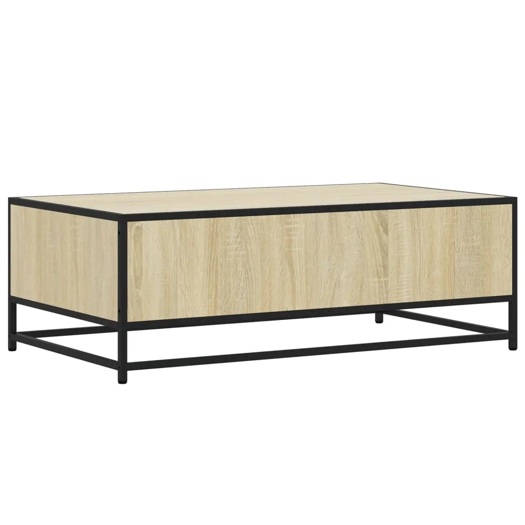 Coffee Table Sonoma Oak 100x57x35 cm Engineered Wood and Metal