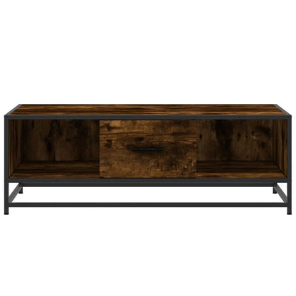 Coffee Table Smoked Oak 100x57x35 cm Engineered Wood and Metal