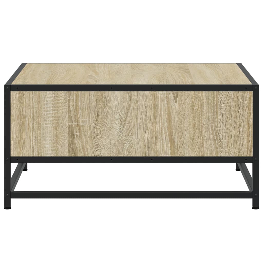 Coffee Table Sonoma Oak 60.5x60.5x30 cm Engineered Wood and Metal