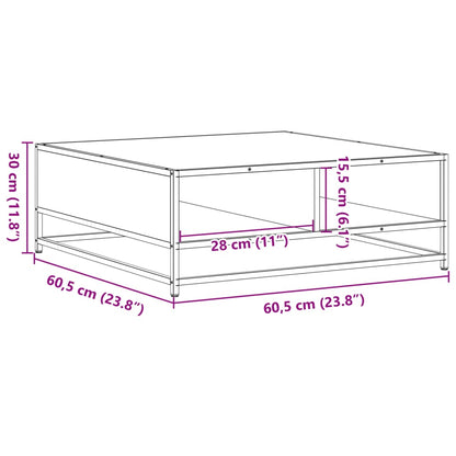 Coffee Table Sonoma Oak 60.5x60.5x30 cm Engineered Wood and Metal