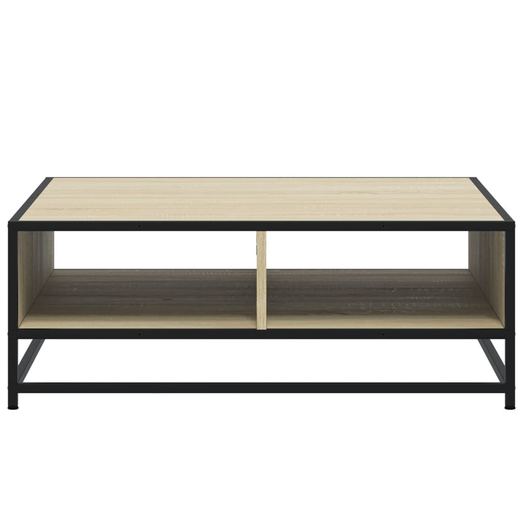 Coffee Table Sonoma Oak 80x80x30 cm Engineered Wood and Metal