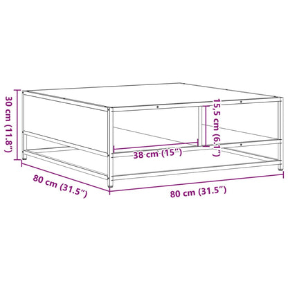 Coffee Table Grey Sonoma 80x80x30 cm Engineered Wood and Metal