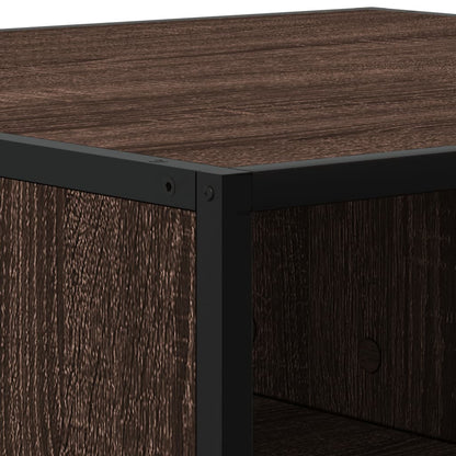 Coffee Table Brown Oak 80x80x30 cm Engineered Wood and Metal