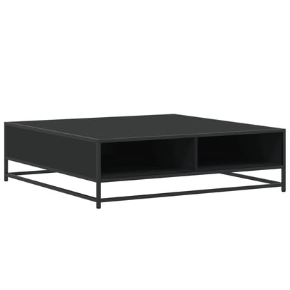 Coffee Table Black 100x100x30 cm Engineered Wood and Metal