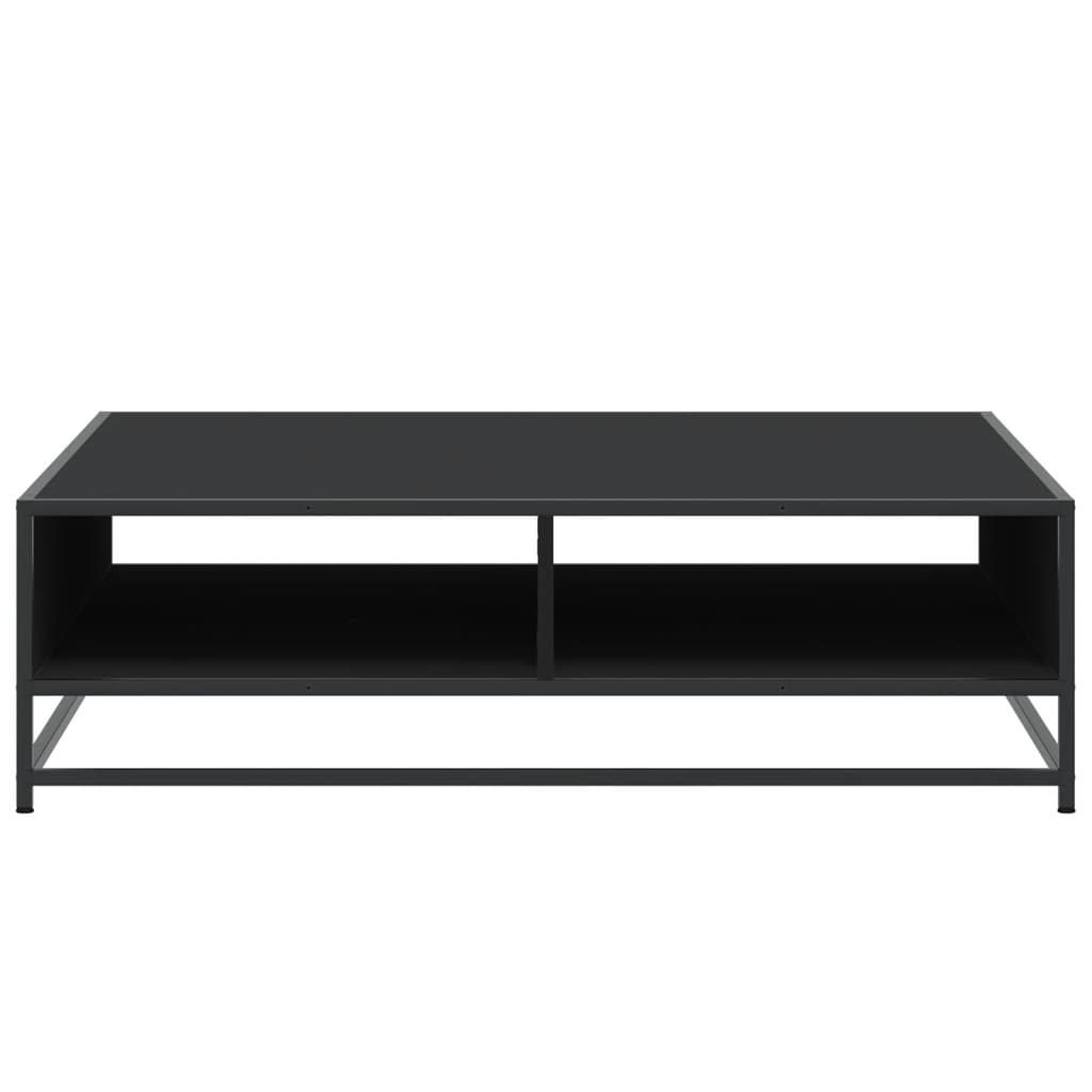 Coffee Table Black 100x100x30 cm Engineered Wood and Metal