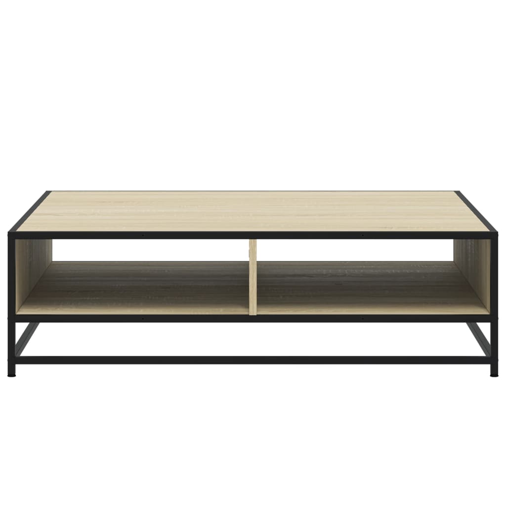 Coffee Table Sonoma Oak 100x100x30 cm Engineered Wood and Metal