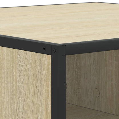 Coffee Table Sonoma Oak 100x100x30 cm Engineered Wood and Metal