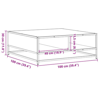 Coffee Table Sonoma Oak 100x100x30 cm Engineered Wood and Metal