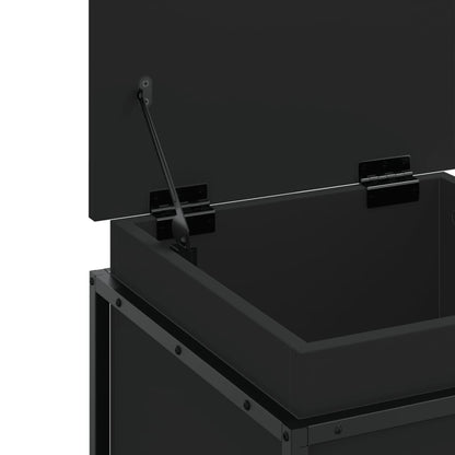 Storage Box with Lid Black 40x40x51.5 cm Engineered Wood