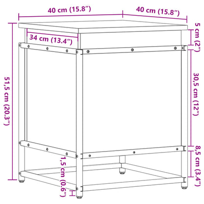 Storage Box with Lid Black 40x40x51.5 cm Engineered Wood