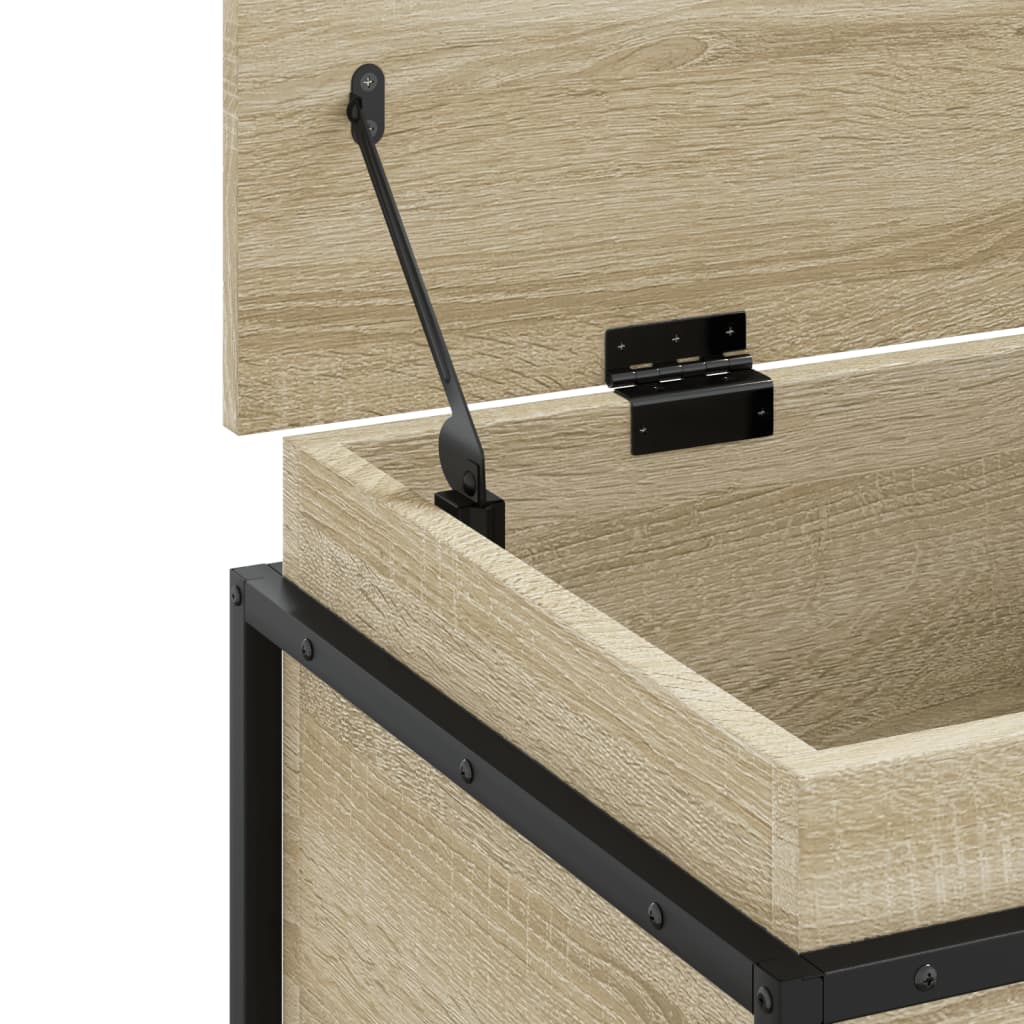 Storage Box with Lid Sonoma Oak 80x40x51.5 cm Engineered Wood