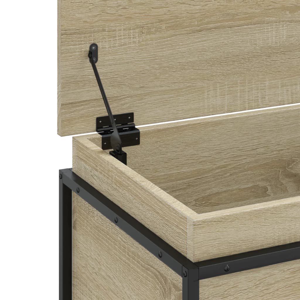 Storage Box with Lid Sonoma Oak 100x40x51.5 cm Engineered Wood