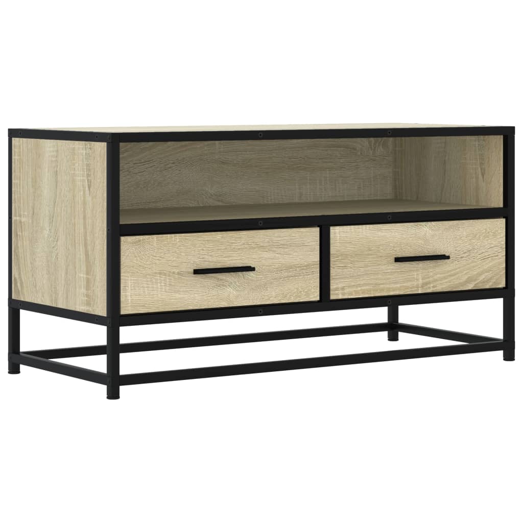 TV Cabinet Sonoma Oak 80x34.5x40 cm Engineered Wood and Metal