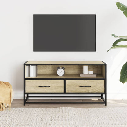 TV Cabinet Sonoma Oak 80x34.5x40 cm Engineered Wood and Metal