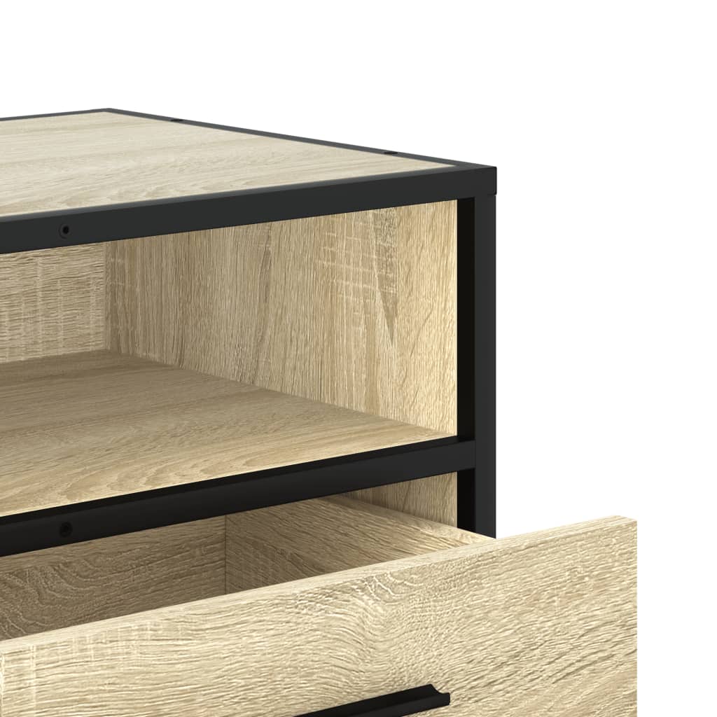 TV Cabinet Sonoma Oak 80x34.5x40 cm Engineered Wood and Metal