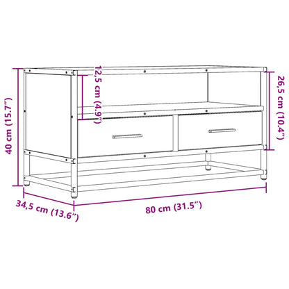 TV Cabinet Sonoma Oak 80x34.5x40 cm Engineered Wood and Metal