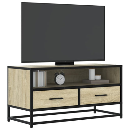 TV Cabinet Sonoma Oak 80x34.5x40 cm Engineered Wood and Metal