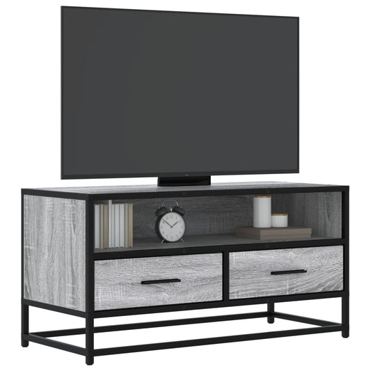 TV Cabinet Grey Sonoma 80x34.5x40 cm Engineered Wood and Metal