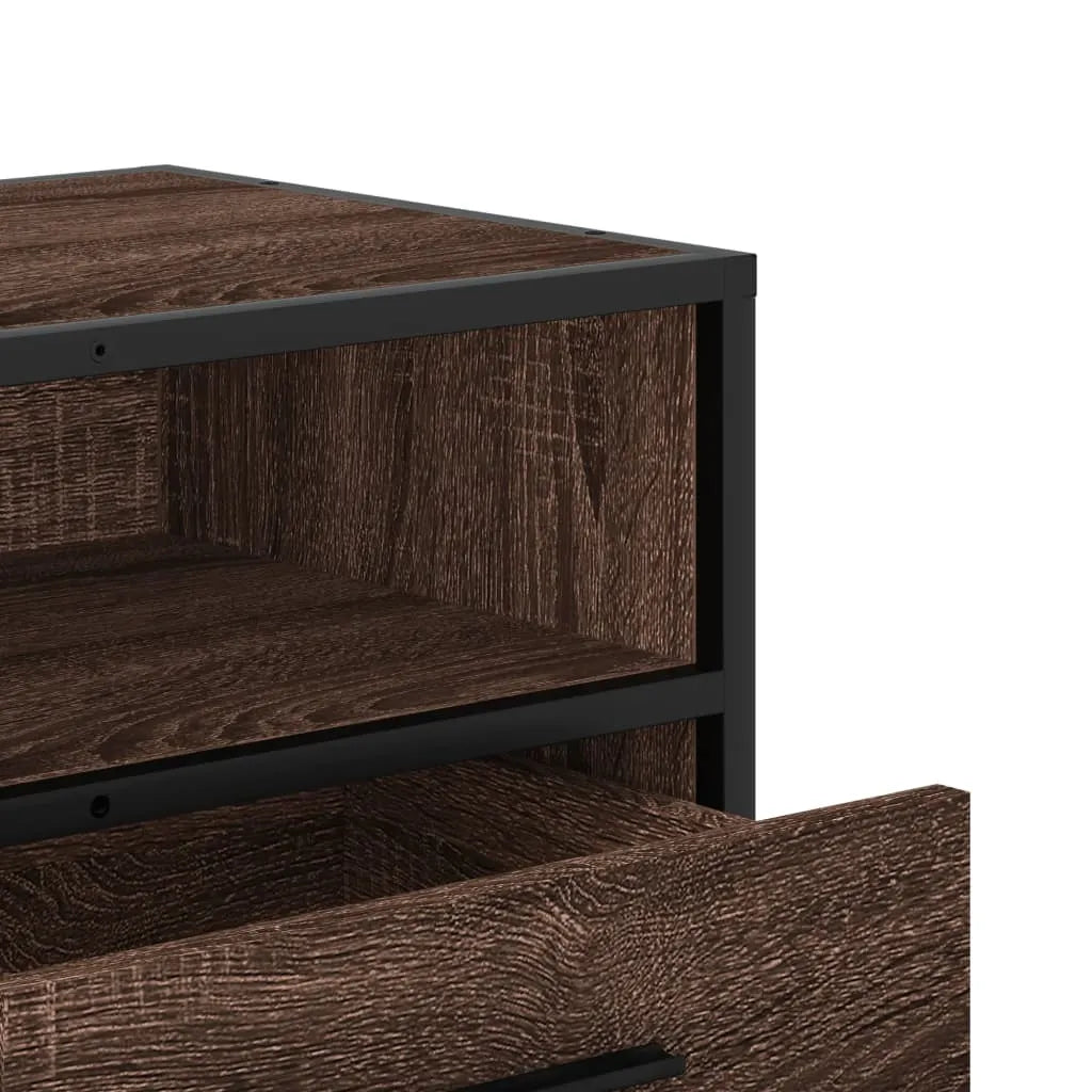 TV Cabinet Brown Oak 80x34.5x40 cm Engineered Wood and Metal