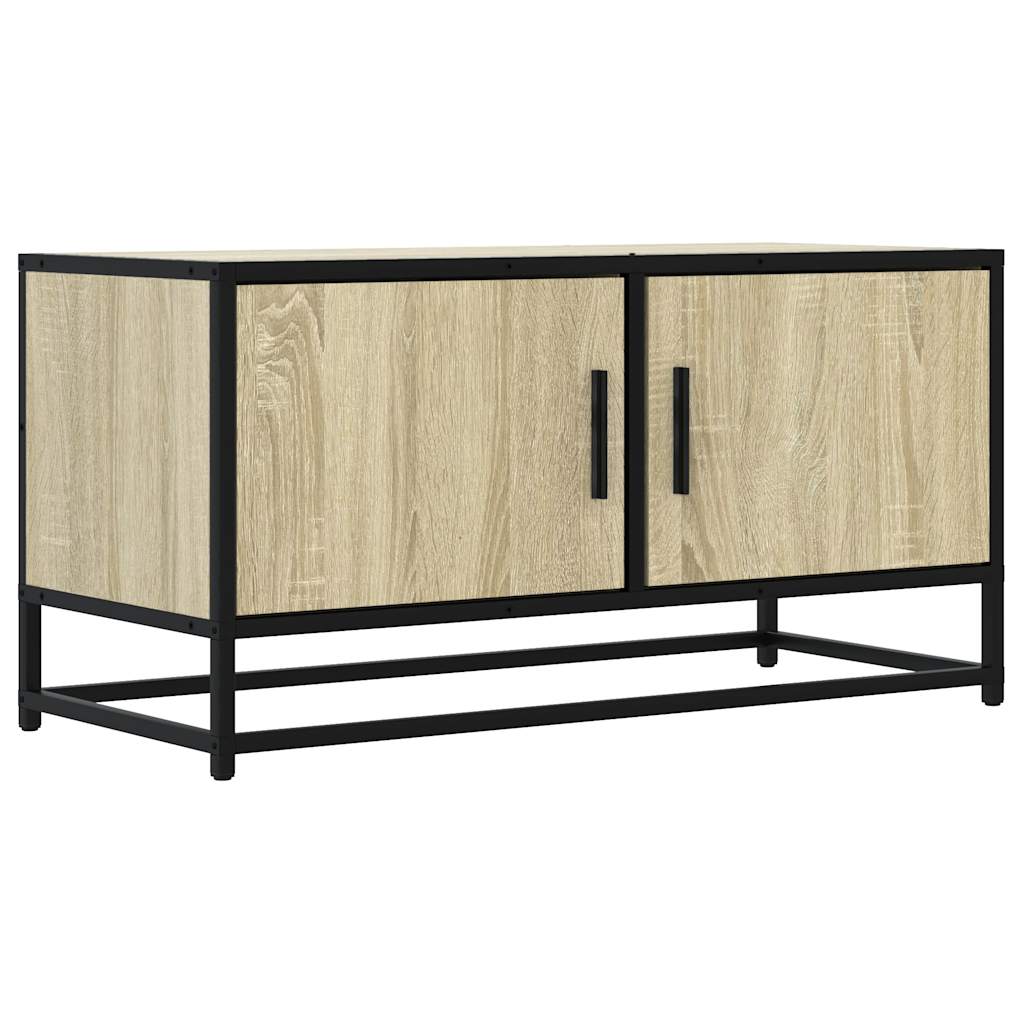 TV Cabinet Sonoma Oak 80x34.5x40 cm Engineered Wood and Metal