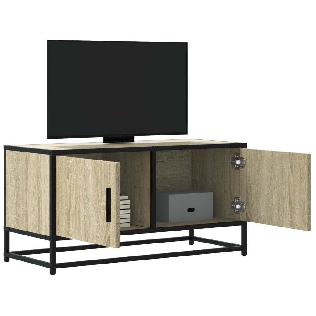 TV Cabinet Sonoma Oak 80x34.5x40 cm Engineered Wood and Metal