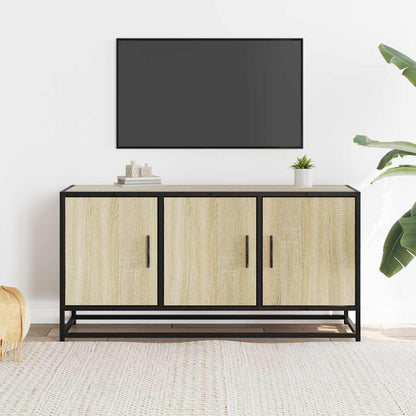 TV Cabinet Sonoma Oak 100x35x50 cm Engineered Wood and Metal