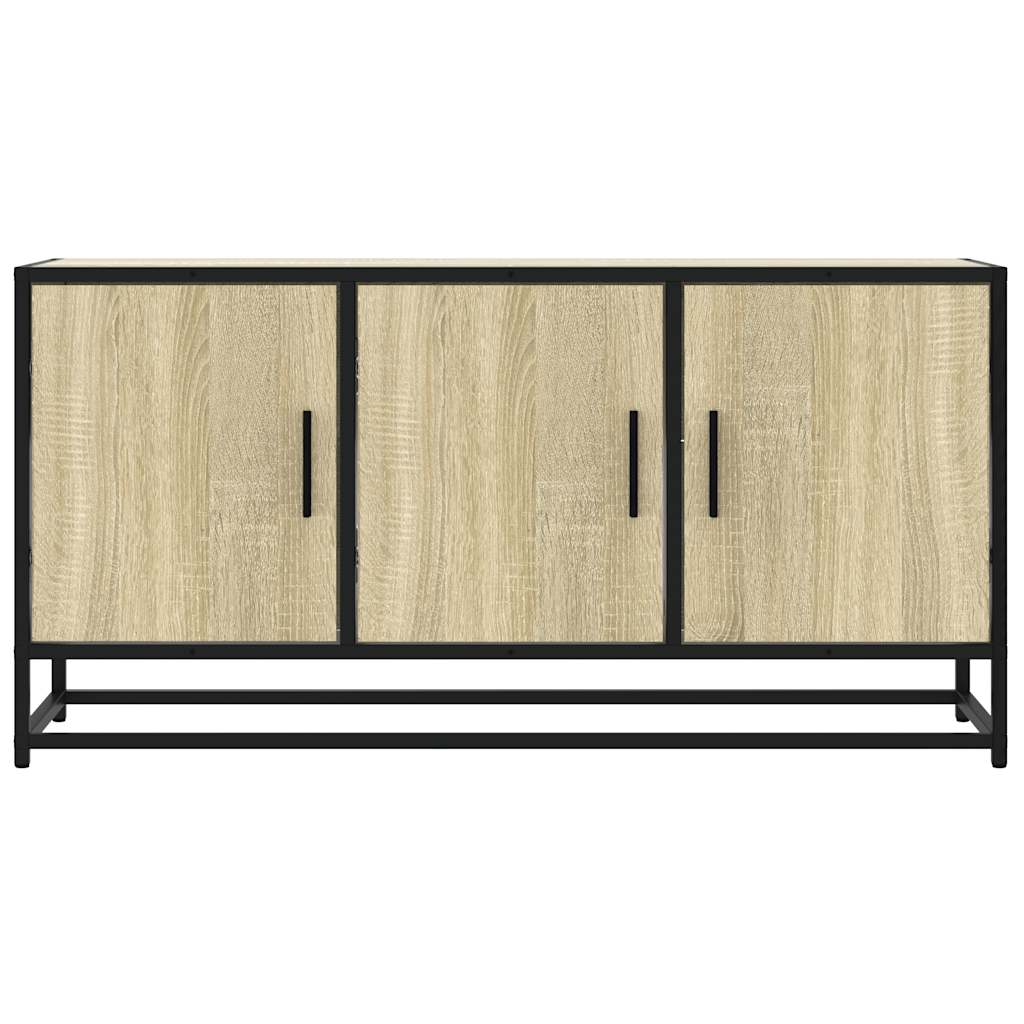 TV Cabinet Sonoma Oak 100x35x50 cm Engineered Wood and Metal