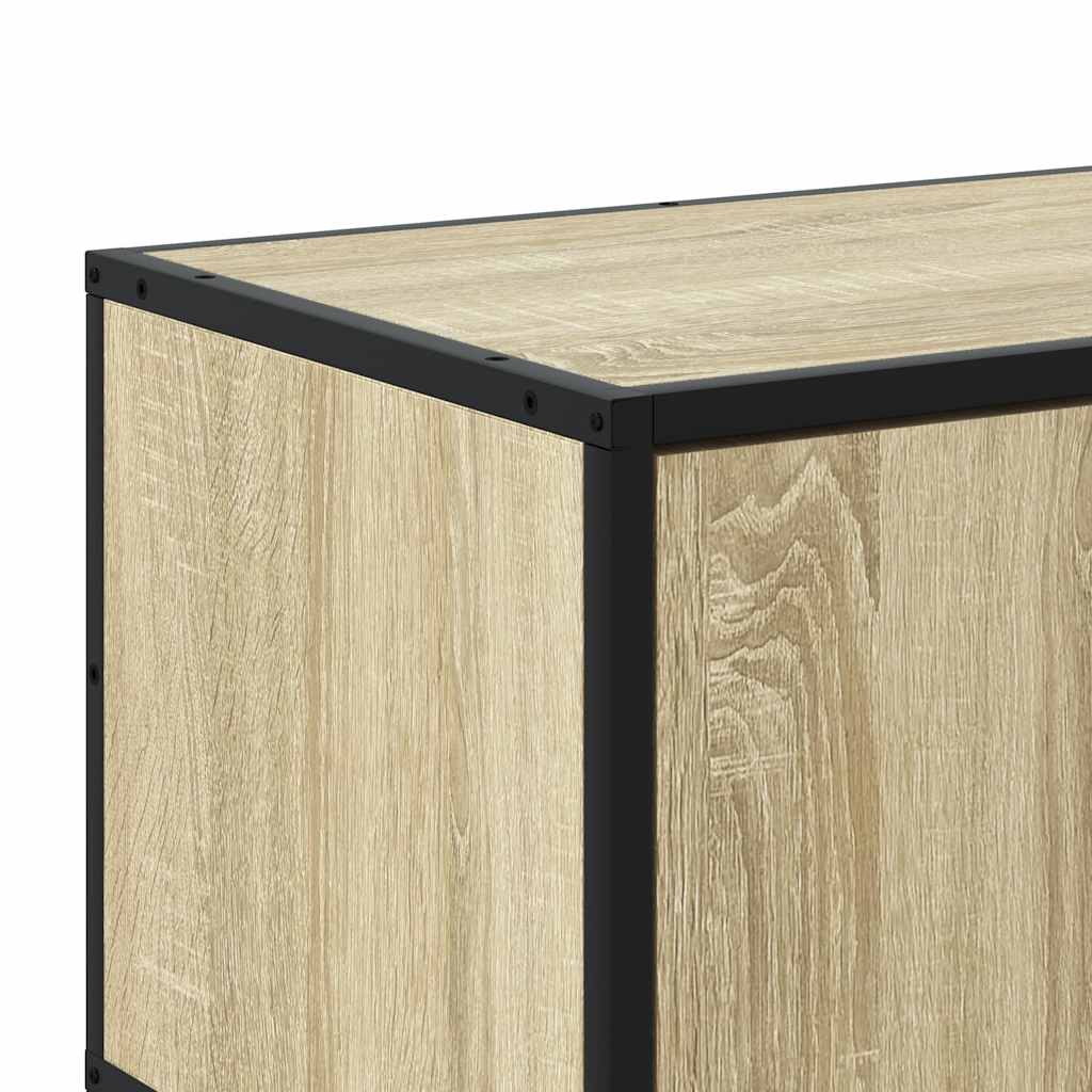 TV Cabinet Sonoma Oak 100x35x50 cm Engineered Wood and Metal