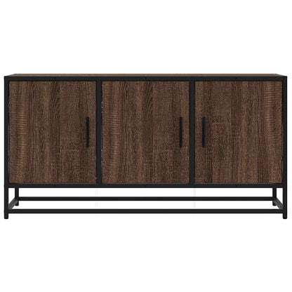 TV Cabinet Brown Oak 100x35x50 cm Engineered Wood and Metal