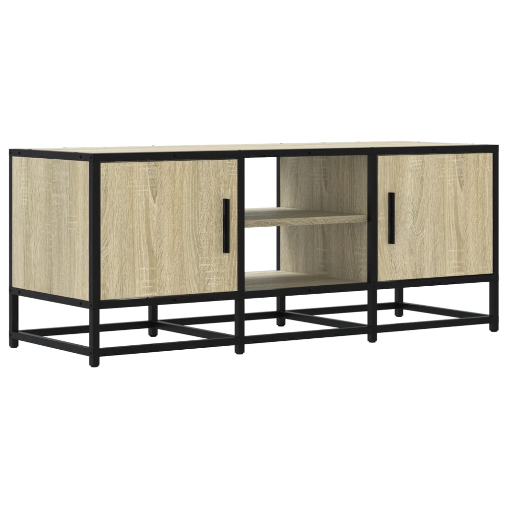 TV Cabinet Sonoma Oak 100x35x41 cm Engineered Wood and Metal