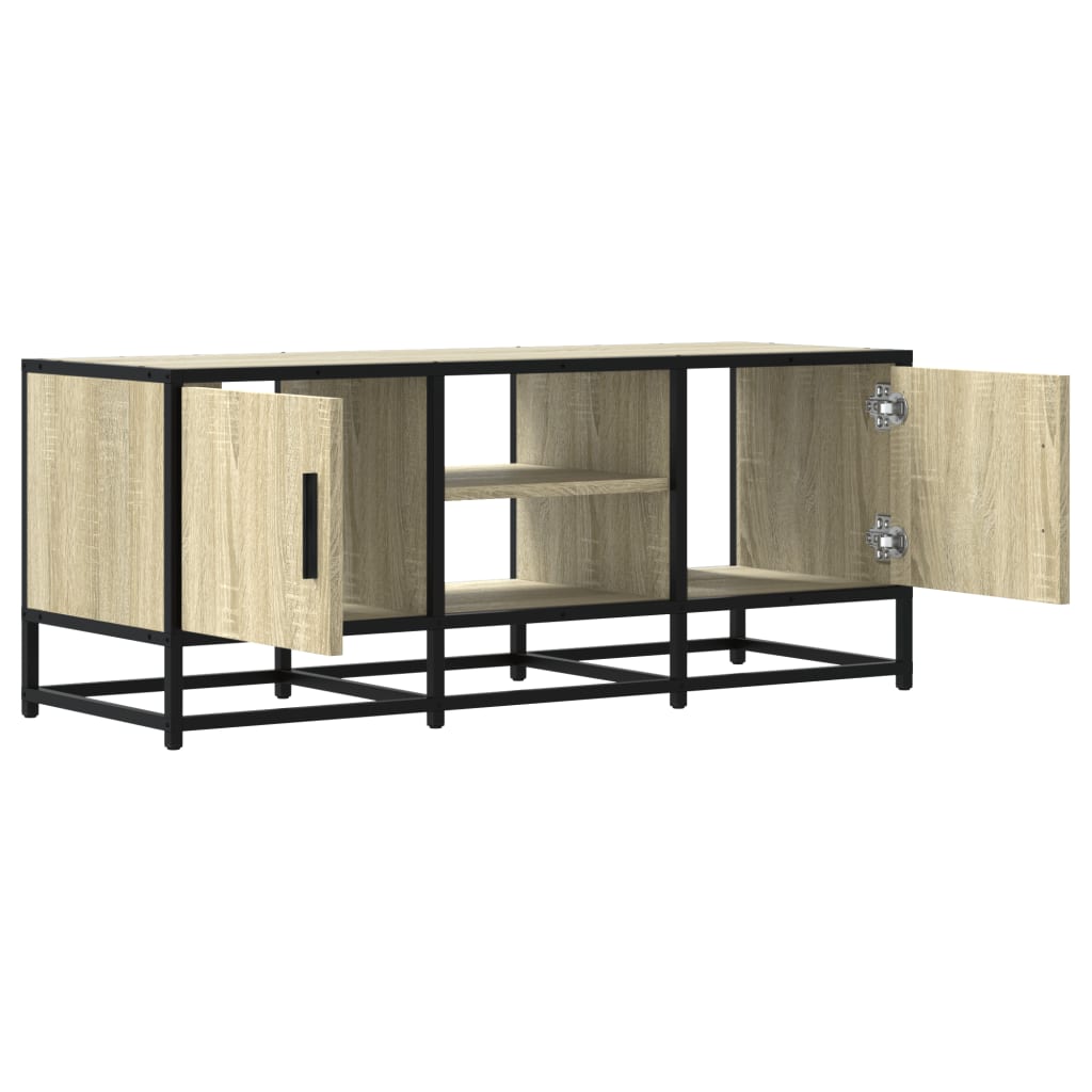 TV Cabinet Sonoma Oak 100x35x41 cm Engineered Wood and Metal