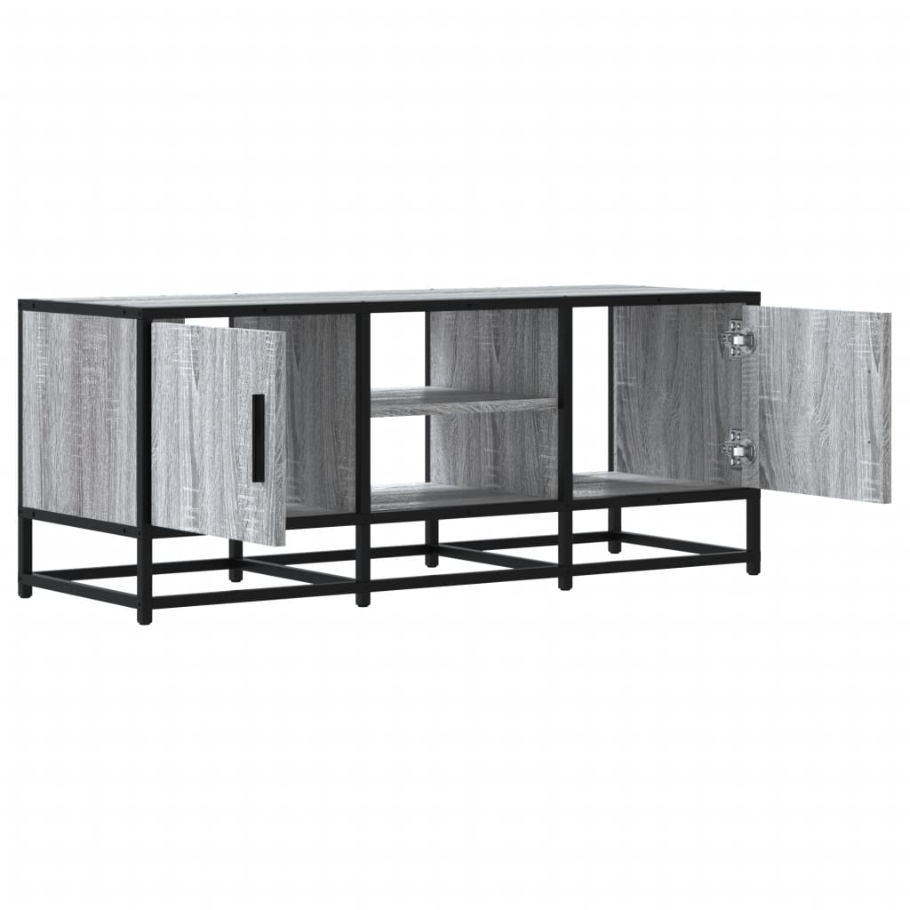 TV Cabinet Grey Sonoma 100x35x41 cm Engineered Wood and Metal