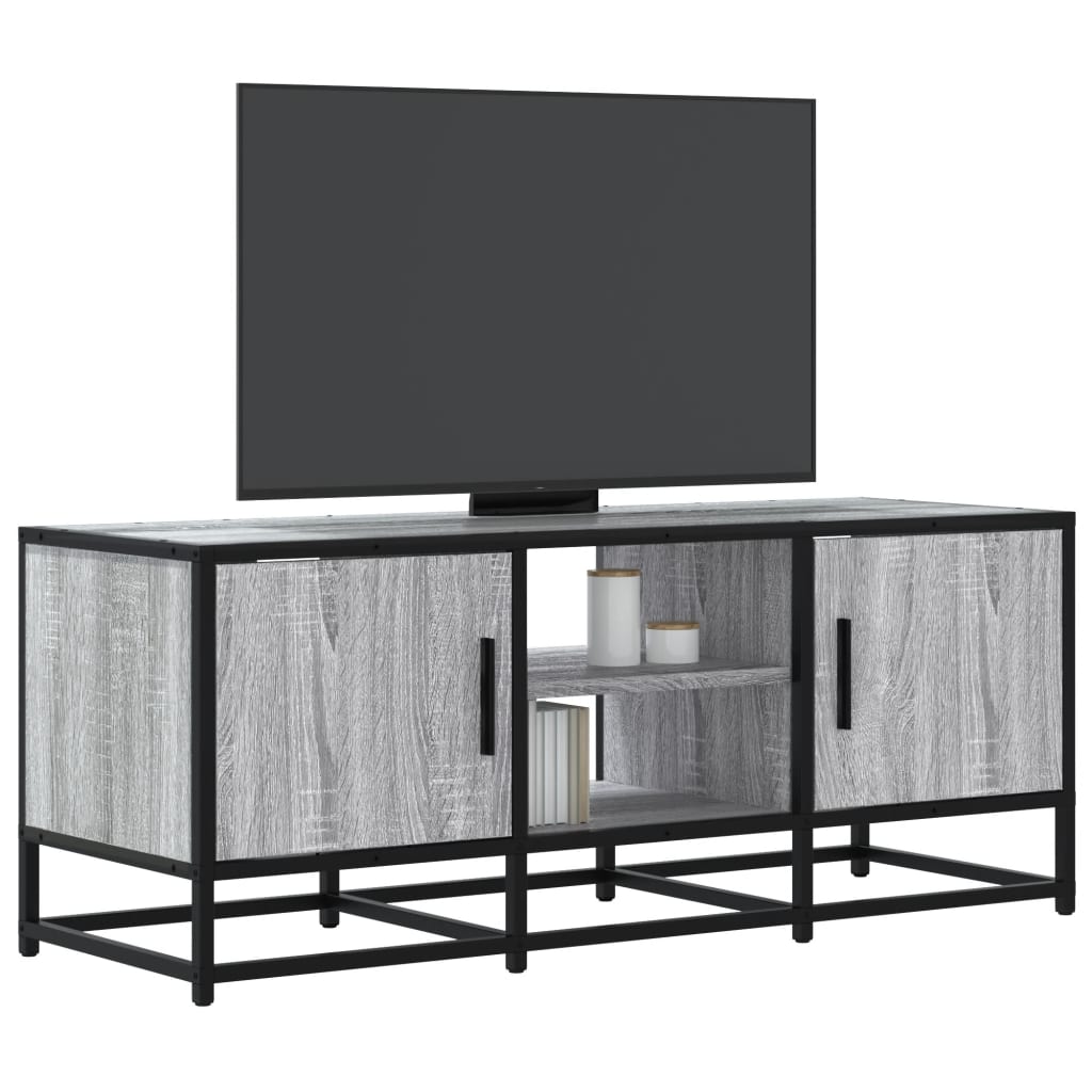 TV Cabinet Grey Sonoma 100x35x41 cm Engineered Wood and Metal