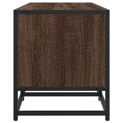 TV Cabinet Brown Oak 100x35x41 cm Engineered Wood and Metal