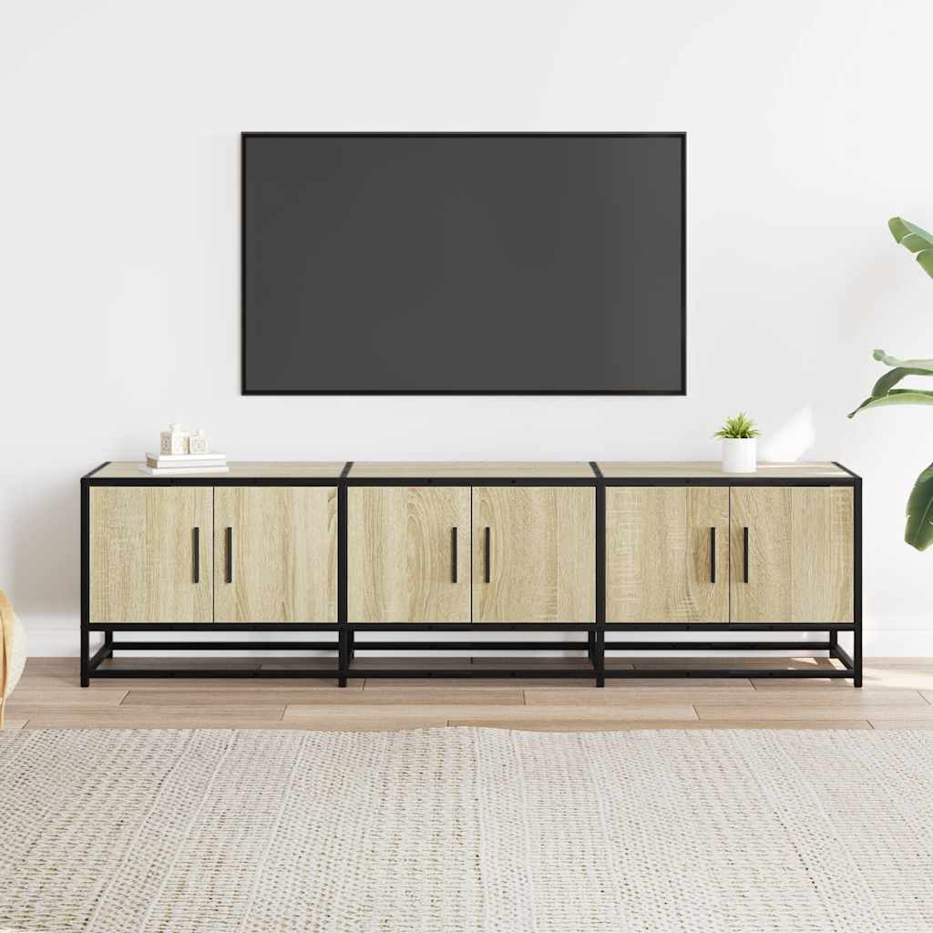 TV Cabinet Sonoma Oak 150x35x41 cm Engineered Wood and Metal