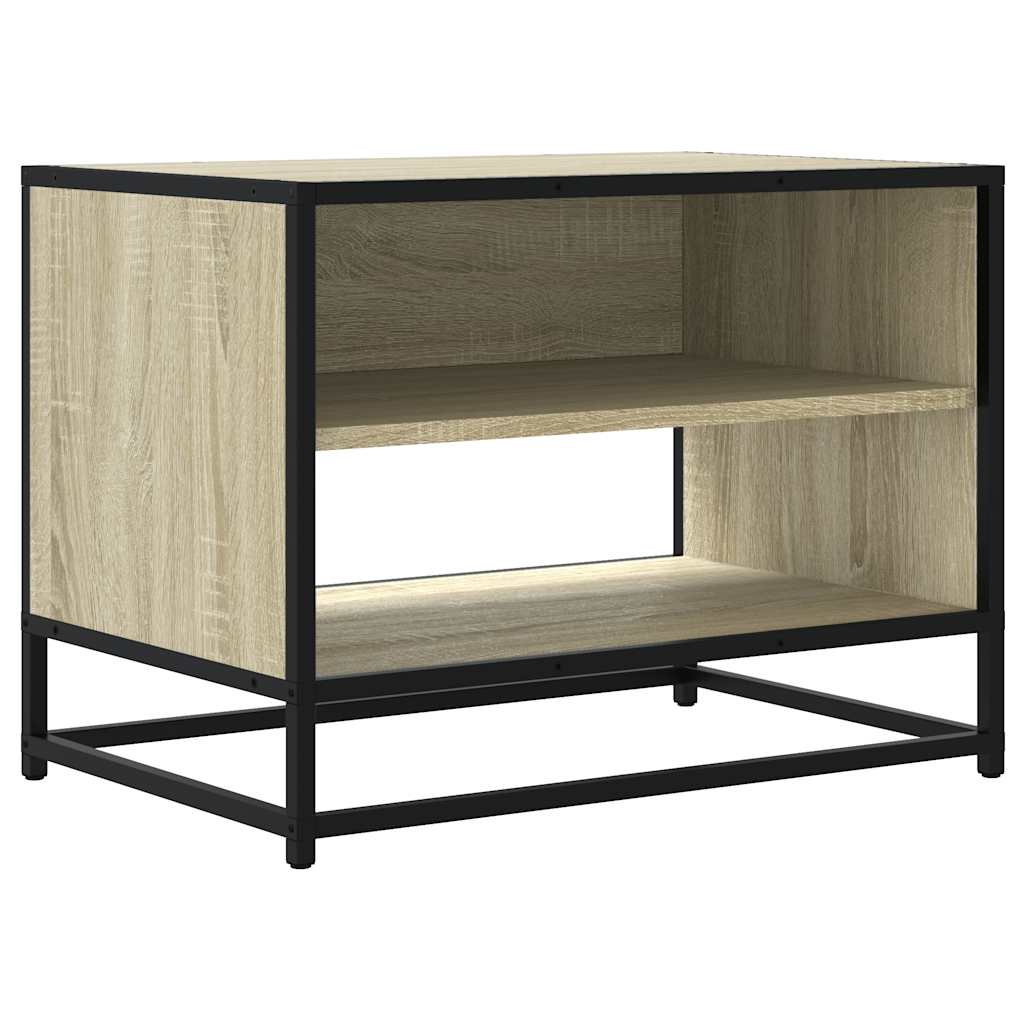 TV Cabinet Sonoma Oak 61x40x46 cm Engineered Wood and Metal