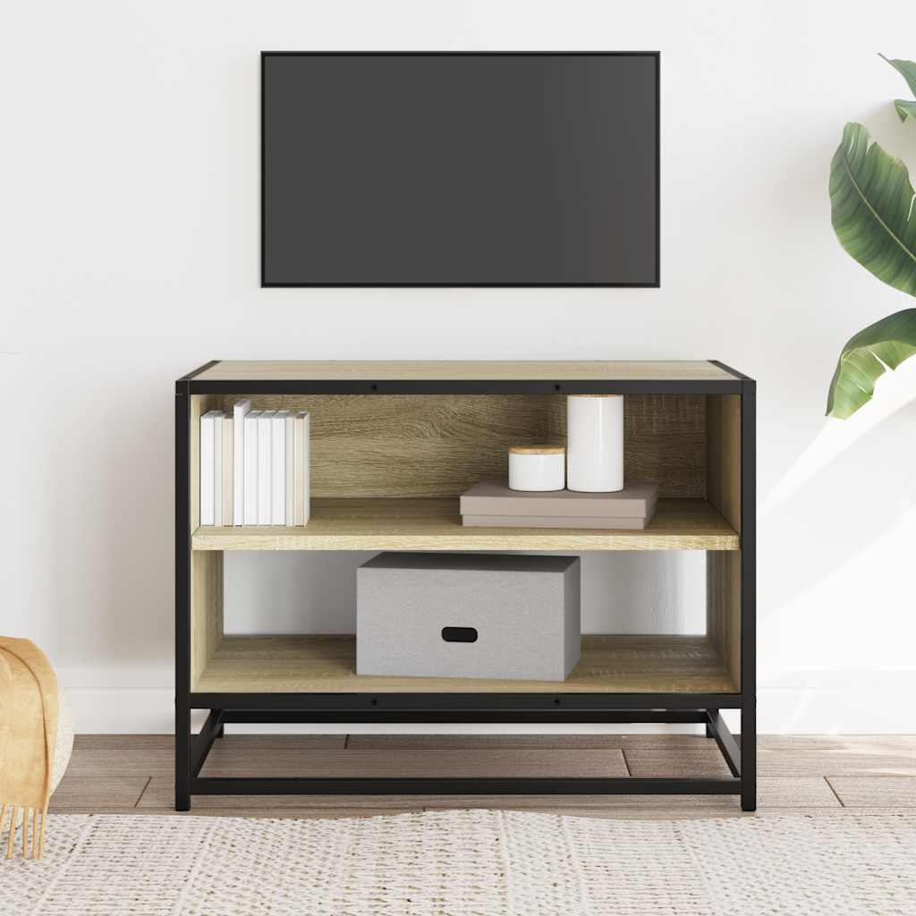 TV Cabinet Sonoma Oak 61x40x46 cm Engineered Wood and Metal