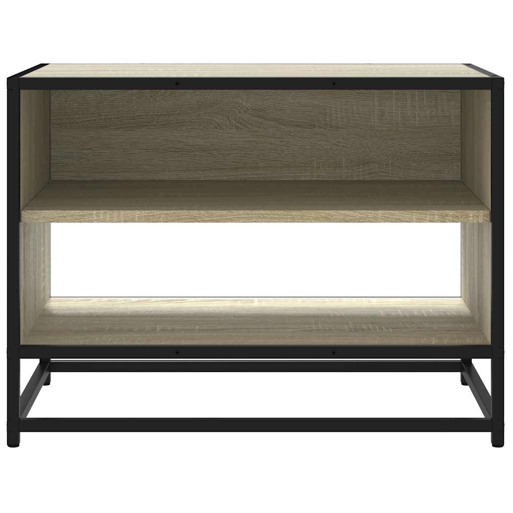 TV Cabinet Sonoma Oak 61x40x46 cm Engineered Wood and Metal