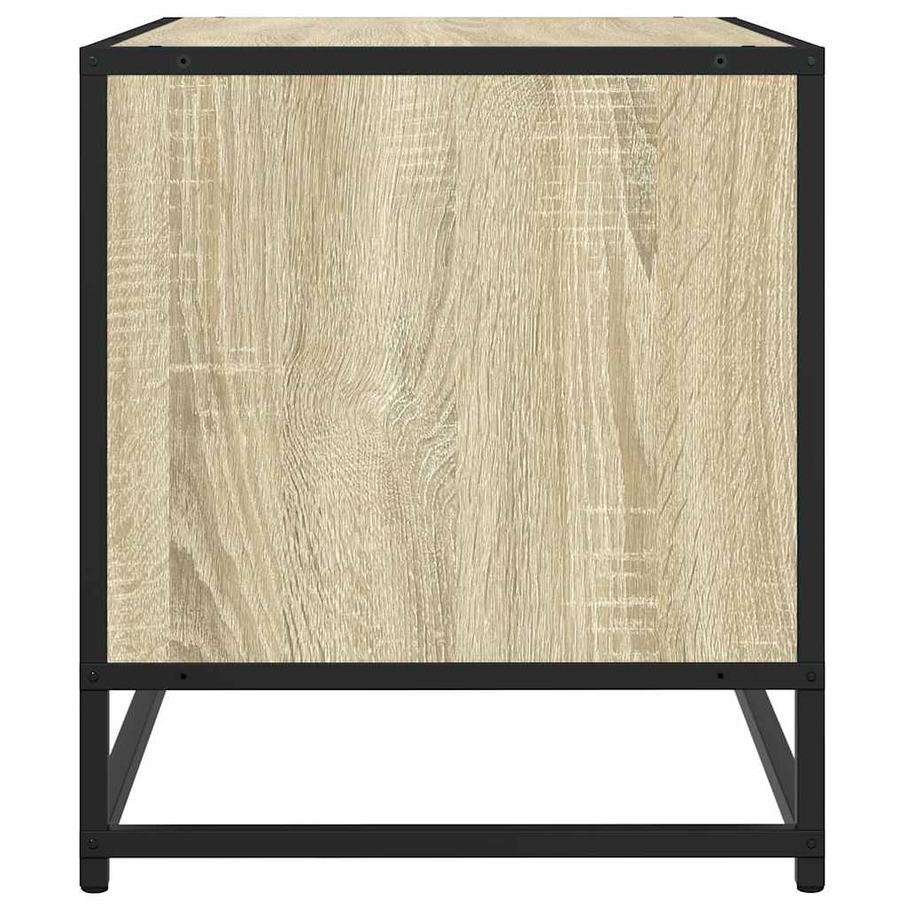 TV Cabinet Sonoma Oak 61x40x46 cm Engineered Wood and Metal